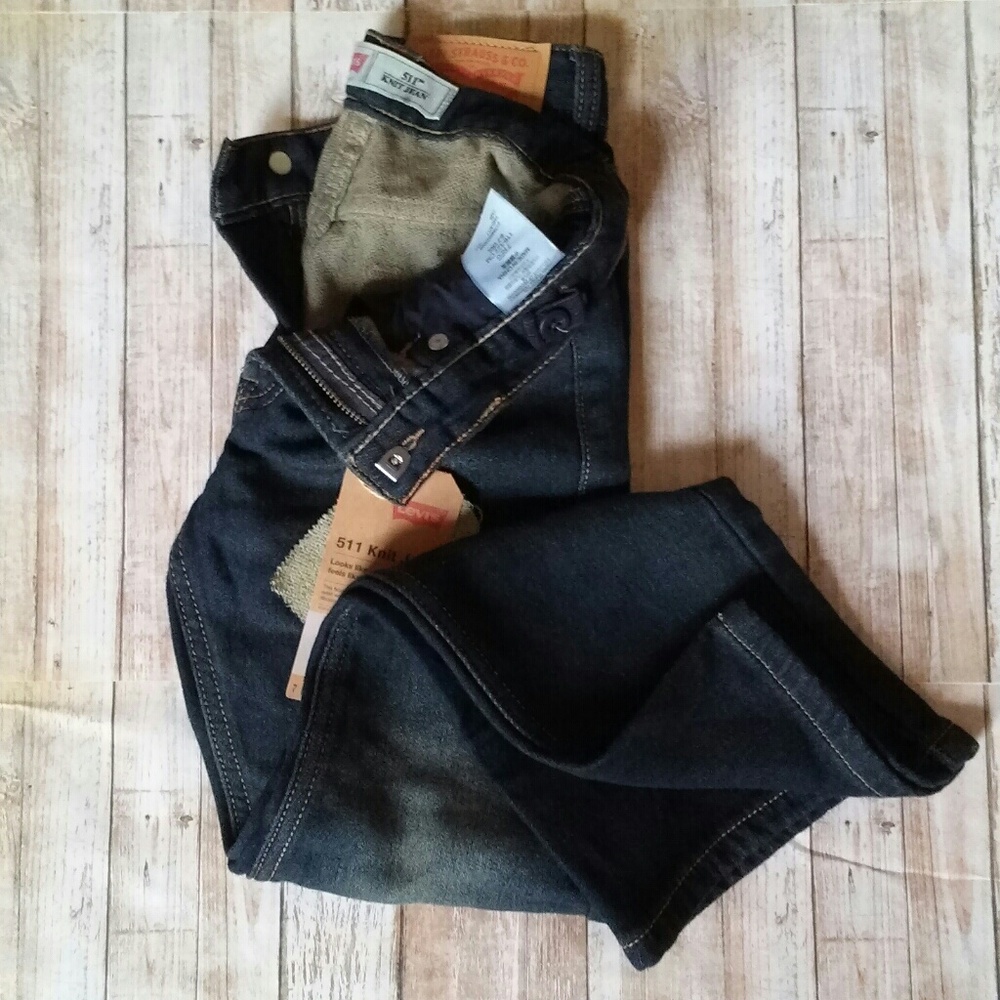 511 knit indigo straight leg jean